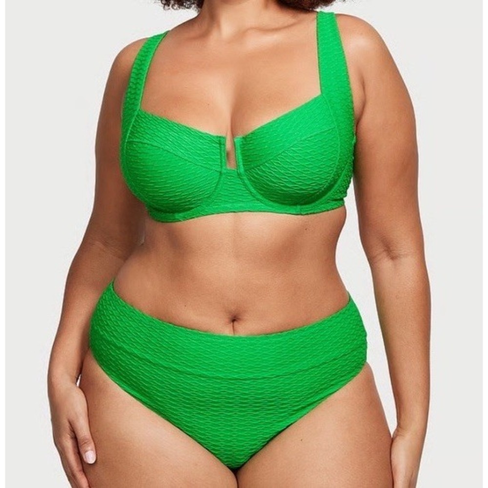 New Victoria Secret Swim Textured Bikini Jade Green set size 34D/Small